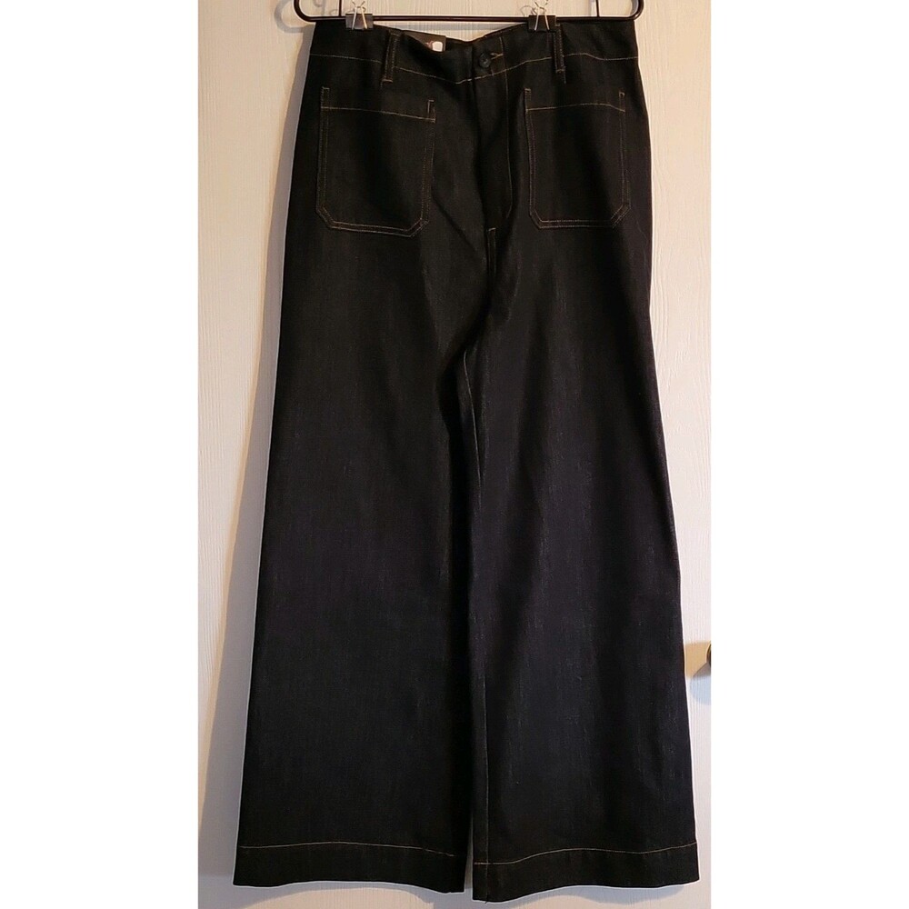 ✨Vigoss Women's Wide Leg Trouser Jean Pants Dark Blue Sz 12 /31 NWT✨